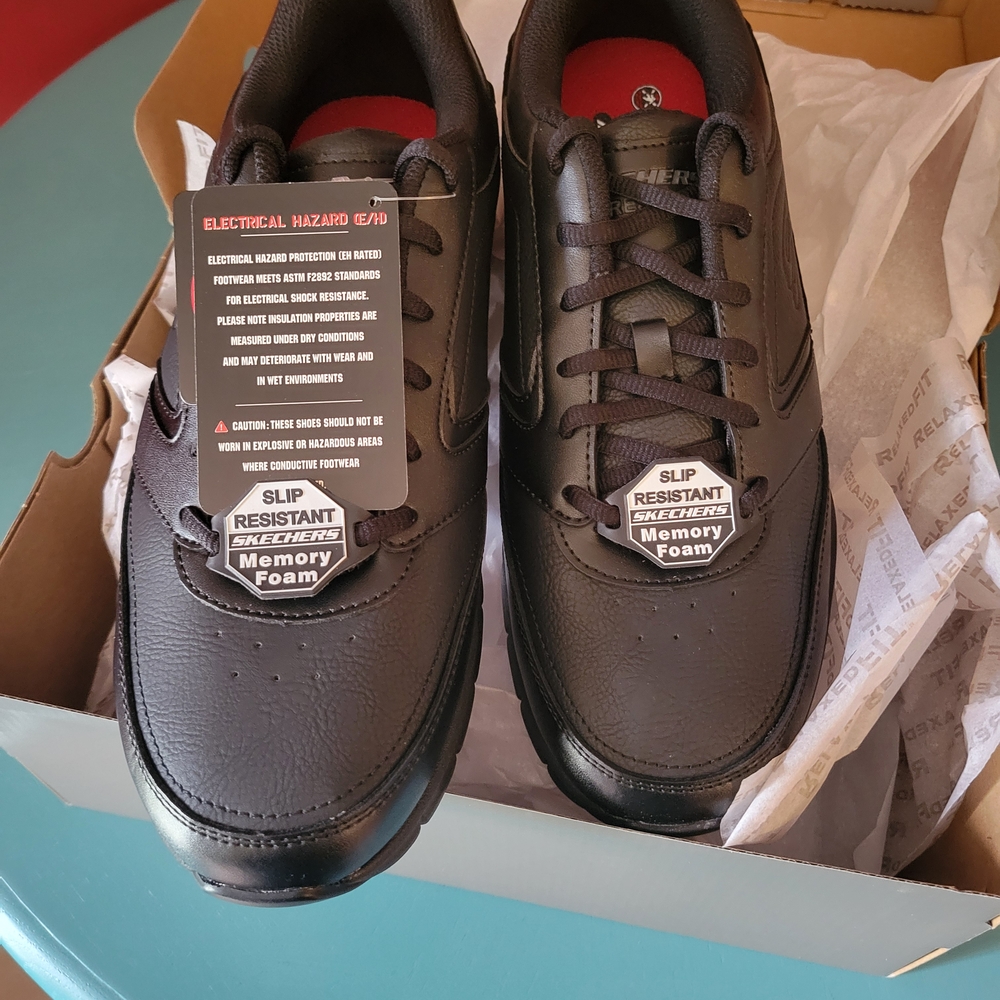 Skechers Men's Black Slip Resistant Shoes